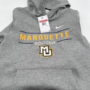 Nike Marquette Golden Eagles Soccer Long Sleeve Hoodie Youth Large Gray NEW